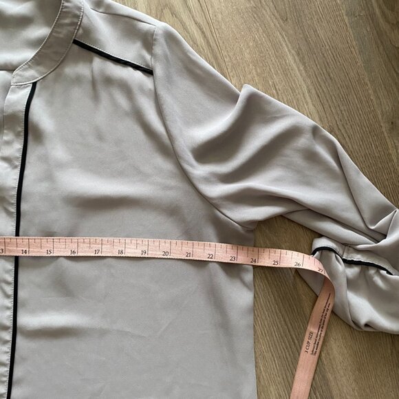 Atmosphere Slate Grey Satin-Style Cinch-Sleeve Blouse - Picture 8 of 12